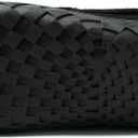 NewDenBer Men's Moccasin Slippers Warm Memory Foam Suede Soft Plush Lined Slip on Indoor Outdoor House Shoes (Black)