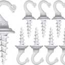 Swag Driller Hooks Heavy Duty Swag Hook Ceiling Hook Wall Hook Indoor Outdoor for Hanging Plants Chandelier etc. (8, White)