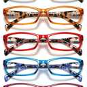 Reading Glasses for Women Men- Blue Light Blocking Spring Hinge Computer Readers Anti Glare UV Eyeglasses (Mix Black 5) 1.5