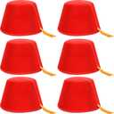 SATINIOR Red Turkish Fez Felt Hat Bulk Men Women Christmas Cosplay Costume Greece Moroccan Traditional