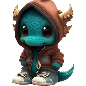 Cool Dragon Figurine Statue  Unique Resin Dinosaur Sculptures for Home & Office, Garden Ornaments  Adorable Baby Dragon as Self-Expression, Gift of Meaning & Collectors Joy (Orange)