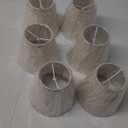 6pack Small Lampshades Clip On Bulb Fabric Lamp shade Bottom 5.9''x Top 3.54''xH 5.12'' for Chandeliers Wall Ceiling Table and Floor Lamps Beige Linen Color Eyes Protected Appearance