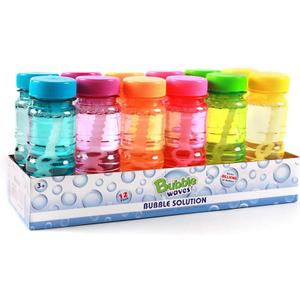 Big Bubble Bottle 11 Pack - 4oz Blow Bubbles Solution Novelty Summer Toy - Activity Party Favor Assorted Colors Set (11 Pack 4oz)