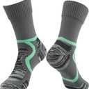 RANDY SUN Waterproof Breathable Socks, [SGS Certified] Unisex Novelty Skiing Trekking Hiking Wading Trail Socks (Green&gray) S