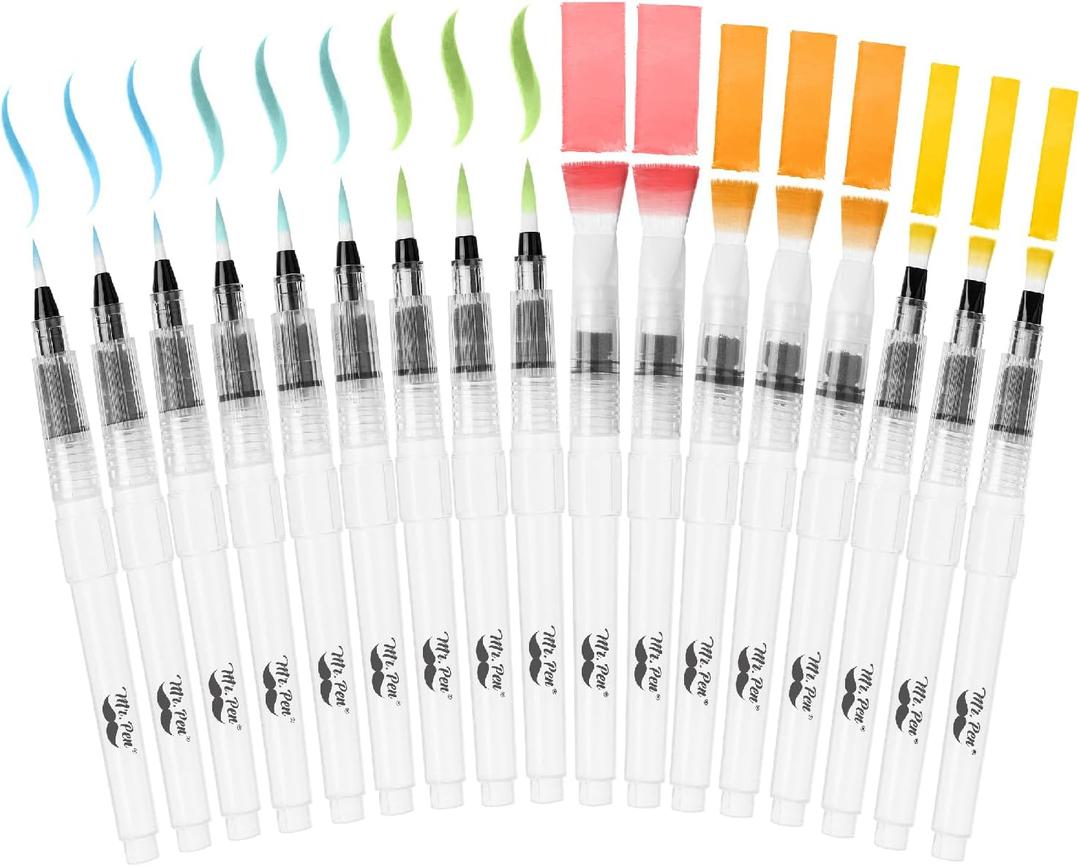 Mr. Pen- Watercolor Brush Pens, 18 Pack, Watercolor Brushes Set, Watercolor Pens for Adults, Water Brush Pen, Water Color Pens, Watercolor Brush Set, Refillable Brush Pen, Water Brushes for Watercolor