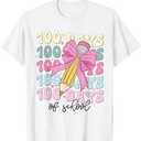 100 Days of School Girls Coquette Bow 100th Day of School T-Shirt, 130