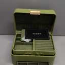 KAMIER Jewelry Box for Women, 3 Layers Jewelry Organizer with Drawers, Large Jewelry Storage Organizer for Earring, Ring, Necklace, Bracelets, Green