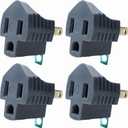 3 Prong to 2 Prong Adapter, Polarized Grounding Converter, 3-Prong Plug Adapter, ETL, Grey, 4 Pack