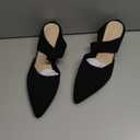 Women's Knit Pointed Toe Chunky Heel Mules Fashion Mesh Breathable Closed Toe Backless Block Heel Slip On Dressy Pumps Summer Casual Work Office Wedding Heeled Sandals (41)