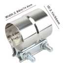 DROIFUIM 2 Pcs 2.0 Inch Exhaust Pipe Clamps Butt 304 Stainless Steel Ring Clamps for CatalyticConverter, Muffler, Conversion (22.0 Inch)