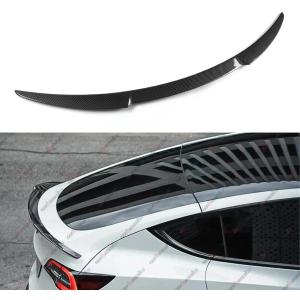 Rear Spoiler Compatible with 2020-2024 Tesla Model Y, MV Style Duckbill Trunk Exterior High Kick Tail Deck Lid Splitter Wing Lip 2020 2021 2022 2023 2024 (Carbon Fiber Pattern)