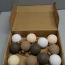 Liliful 15 Pcs Velvet Christmas Balls Bulk Flocked Christmas Tree Ball Ornaments Plastic Xmas Decorative Hanging Ornaments(Brown, Light Khaki, Beige,3.15 Inch)