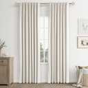 Natural Beige Blackout Pinch Pleated Linen Curtains 84 Inch Length 2 Panels 100% Blackout Pleated Curtains Boho Neutral Cream Back Tab Drapes with Hooks for Lixing Room,W40 x L84