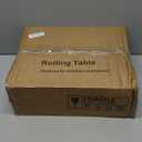 Aothia Small Standing Desk Rolling Table Adjustable Height, Laptop Mobile Stand with Wheels, Overbed Table, Portable Computer Workstation with Tiltable Desktop for Teacher Classroom Home Office, Brown