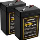 6V 6Ah Lithium LiFePO4 Battery 2 Pack, 2000+ Cycles Rechargeable Lithium Iron Phosphate Battery for Emergency Light, Game Feeder, Kids Ride On Car and More with BMS (F1 Terminals)