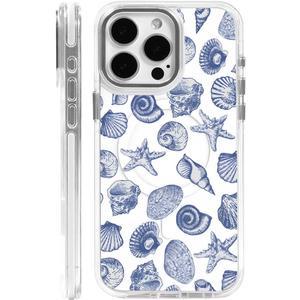 DAIZAG Case for iPhone 13 Pro, [Compatible with MagSafe],Cute Blue Seashell Phone Case for Women Girls Magnetic Clear Cover Case for iPhone 13 Pro
