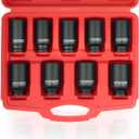 DAYUAN 9 Pcs Axle Nut Hub Impact 1/2" Drive Socket 29 30 31 32 33 34 35 36 38mm Socket Set