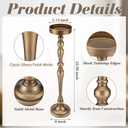Yalikop Drink Table Pedestal Side Table Round Martini End Table Small Cocktail Drink Stand for Small Spaces Nightstand Bedroom Couch Chair Vintage Metal Decor, 5.74 x 5.74 x 25.98'', Brass (Novelty)