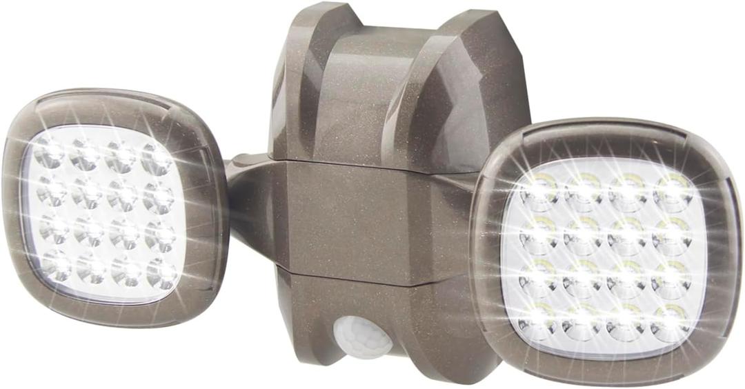 BIGLIGHT Motion Sensor Light Battery Operated, IP65 Waterproof Wireless Indoor Outdoor Security Flood Light Sensor Auto On Off for Porch, Patio, Stairs, Garage, Shed, 6000K White, Brown