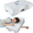 Side Sleeper Pillow with Arm Hole, Memory Foam Pillow Provides Support & Reduces Arm Pressure, Adjustable Cuddle Pillow for All Positions, Cuff Pain Relief, White