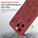 KANGHAR for iPhone 16 Pro Max Case Aesthetic Blessed Cross Jesus Christian Goth Designed for Women Girls Men, Full Camera Protection Slim Fit Soft TPU Shockproof Protective Cover - Wine Red