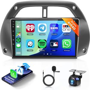 Car Stereo Radio for Toyota RAV4 2001-2006,8Core 4G 64G,9 inch 1280x720 HD IPS Touch Screen Wireless CarPlay Android Auto DSP 46EQ 5.0Bluetooth GPS WiFi MirrorLink AHD Backup Camera