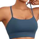 Womens Y-Back Sports Bra, Weightless Padded Yoga Bra, Spaghetti Strap Low Impact Gym Top for Workout & Daily Wear (XS)