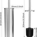 WZKALY Toilet Brush and Holder Set, Stainless Steel Toilet Bowl Brush with Lid, Rust Proof Toilet Cleaner Brush with Caddy, Durable Bristles, Splash Proof, Ideal for Bathroom (1 Pack, Brushed Nickel)