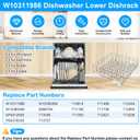UPGRADED W10311986 W10380384 Dishwasher Lower Rack Assembly for Whirlpool Kenmore Dishwasher Rack Replacement Parts,W10311986 W11158802 Whirlpool Dishwasher Bottom Rack with Wheel Dishrack