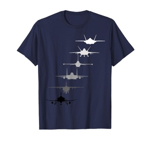 L Air Force Fighter Jets F-4 F-111 F-15 F-16 F-22 F-35 T-Shirt