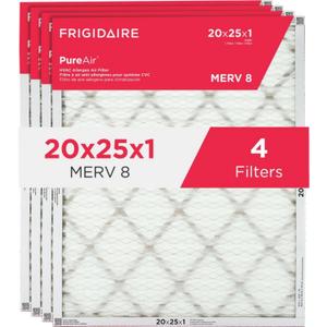 Frigidaire PureAir 20" x 25" x 1" MERV Allergen 8 Air Filter - 4 Pack