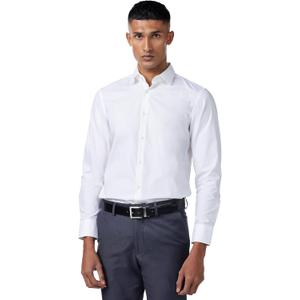 HUGO Men's Classic Popelin Button Down Dress Shirt (15.5R, New White)