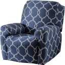 Stretch Recliner Covers 4 Pieces Printed Soft Lazy Boy Chair Covers Floral Patterned Recliner Sofa Slipcover Fitted Non Slip Reclining Slipcovers for Pets Kids 11