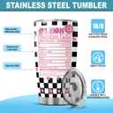 2 x Tumblers Women Cups Checkered Coffee Mama Funny Day For Mothers Modern Simple Simply Handle, Mom Nutrition Facts, Tumbler 20 Oz With Lid And Straw, Best Mom Ever Gifts