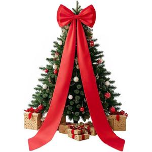 Giant Bow Christmas Tree Topper Decoration Large Red Bows for Christmas Tree Satin Bow for Dress Accessories Big Bows for Christmas Decoration