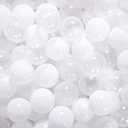 STARBOLO Ball Pit Balls Phthalate Free BPA Free Non-Toxic Crush Proof Play Balls for Toddlers Kids Pool Playhouse (100 Balls-White/Transparent), (Pack Of 2).