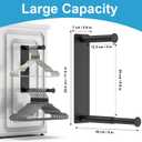 MFTEK Hanger Organizer Stacker, Magnetic Hanger Holder, Extendable Hanger Storage Rack for Washing Machine Closet Laundry Room Organization, Hanger Stand Rack for Adult Kids Velvet Hangers (Black)