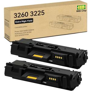 2 Pack 3260/3225 Black High Capacity Toner-Cartridge (3,500 Pages/Pack) Compatible for Xerox 106R02777 for Xerox Phaser 3052 3260 WorkCentre 3215 3225 Printer