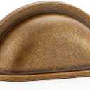 HARPOON Cup Drawer Antique Brass Brown Handles Hardware 10 Pack of Kitchen Cabinet Pulls, 3" Inch 76mm Kitchen Cabinet Pulls