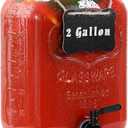 2 Gallon Glass Drink Dispensers for Parties, Ice Beverage Dispensers with Stand, Glass Water Dispenser with Spigot, Laundry Detergent Dispenser, Lemonade Dispenser