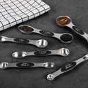 Magnetic Measuring Spoons Set of 6 Stainless Steel Dual Sided Stackable Teaspoon for Measuring Dry and Liquid Ingredients