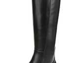 Franco Sarto Womens Gisella Mid Calf Boot Black Leather 7 M (Black)