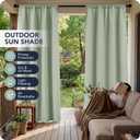 Outdoor Curtains for Patio Waterproof - 8 Panels Weatherproof Privacy Outside Curtains with Rod Pocket for Pergola, Gazebo, Porch, Cabana, Balcony, 54 x 84 Inch, Sage Green