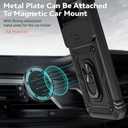 2 x SunStory Compatible with Google Pixel 10 / 9 Pro XL Case with HD Screen Protector & Slide Camera Cover & Rotated Ring Kickstand, [Military-Grade] Case for Pixel 9 / 10 Pro XL, Black