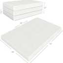 Moonsea Tri Folding Mattress Topper, Memory Foam Tri-fold Mattress with Ultra Soft Waterproof Washable Cover, Full Size (75"x54"x4")