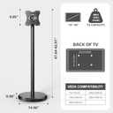 Small Mobile TV Stand for Most 10-48 Inches TV,Rolling TV Cart with Height Adjustable,10 Tilt, 360Swivel, 30Leveling,Max VESA 200X200mm,for Live Streaming,Home,Office (Black)