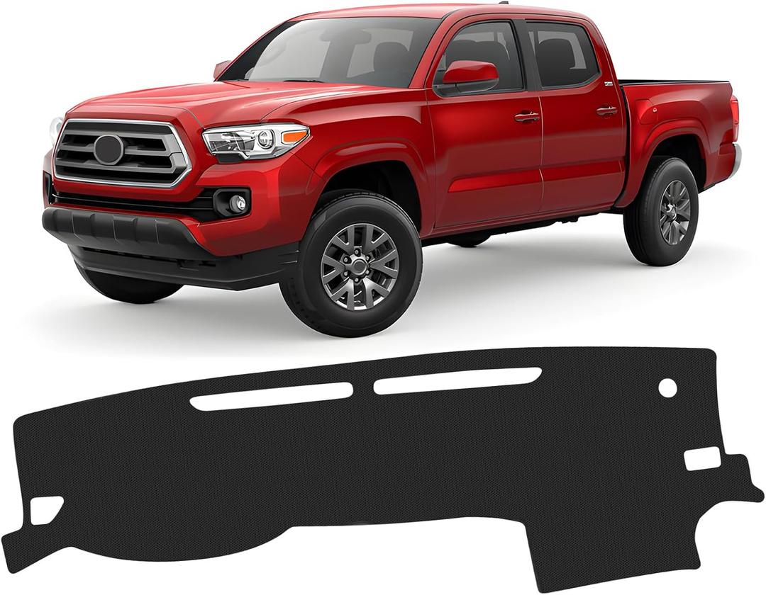FIILINES Dash Cover for Toyota Tacoma 2016-2023 Accessories Dashboard Mat Dash Cover for Tacoma Accessories Sunshade Nonslip Mesh Protector No Glare Black