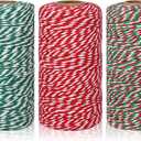 984 Feet Cotton Rope Cord String 2 mm Bakers Candy Rope Ribbon Twine for Gift Wrapping Arts Crafts Party Decorations,3 Rolls