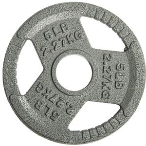 HulkFit 1 inch or 2 inch Cast Iron Weight Plate Set with Multi-Grip Handles and Enamel Coated for Barbells & Strength Training - Grey