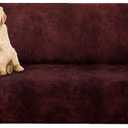 molasofa Sofa Covers for Home Dcor,Soft 3 Cushion Couch Covers for Sofa Covers Leather-Like Spandex,1-Piece Couch Cover for Dogs/Cats/Kids(Sofa, Burgundy)